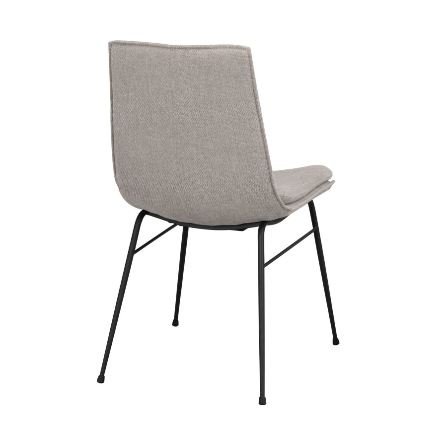 ROWICO Lowell spisebordsstol - gr polypropylen og sort metall