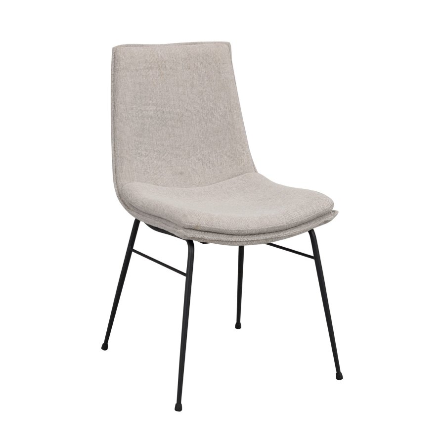 ROWICO Lowell spisebordsstol - gr polypropylen og sort metall