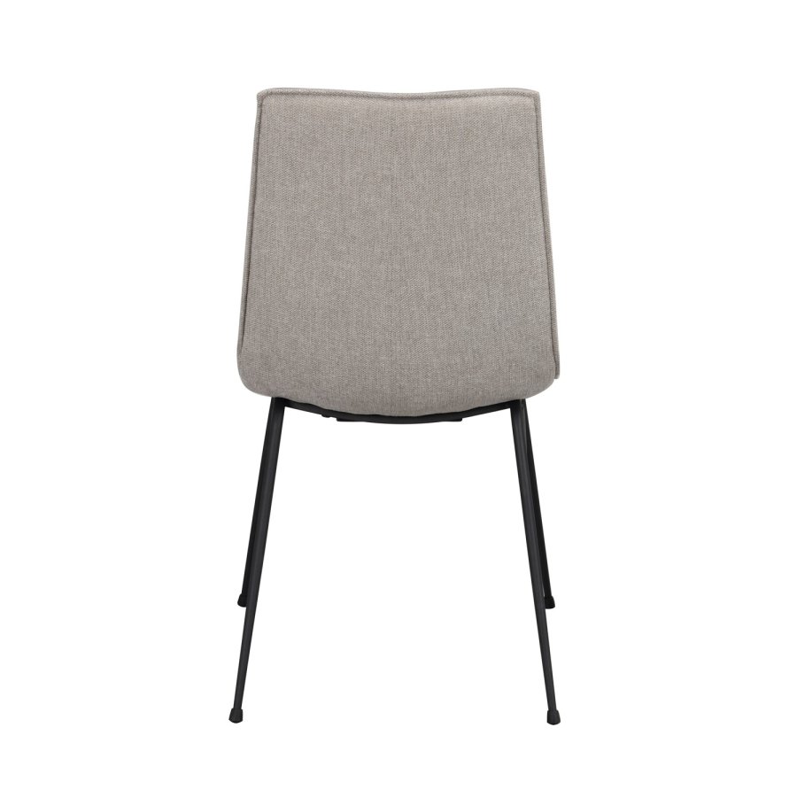 ROWICO Lowell spisebordsstol - gr polypropylen og sort metall