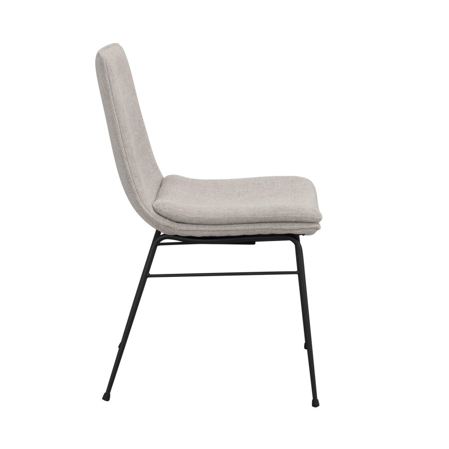 ROWICO Lowell spisebordsstol - gr polypropylen og sort metall