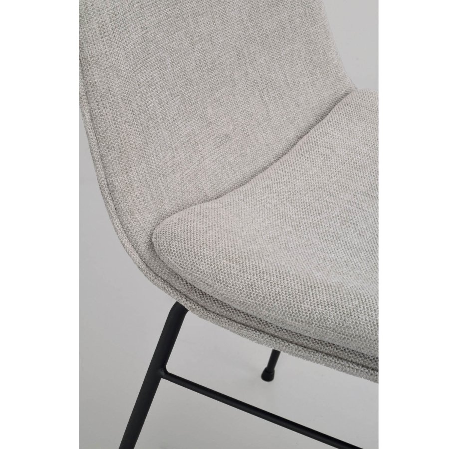 ROWICO Lowell spisebordsstol - gr polypropylen og sort metall