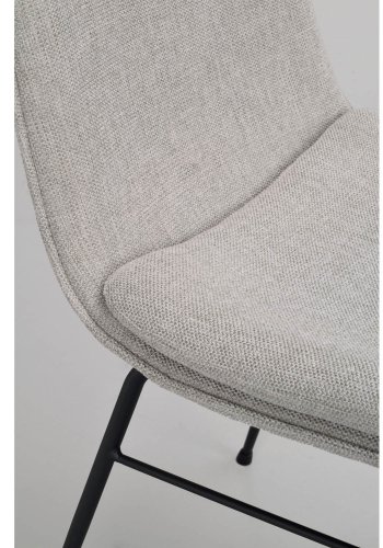 ROWICO Lowell spisebordsstol - gr polypropylen og sort metall