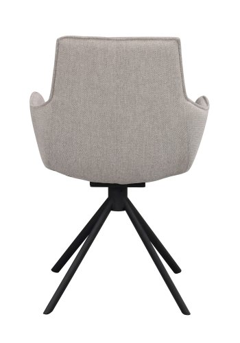 ROWICO Lowell spisebordsstol, med armlener og dreibar sokkel - gr polypropylen og svart metall