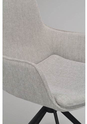 ROWICO Lowell spisebordsstol, med armlener og dreibar sokkel - gr polypropylen og svart metall