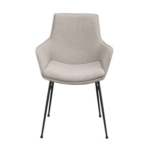 ROWICO Lowell spisebordsstol, m. armln - gr polypropylen og sort metal