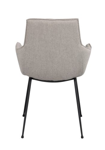 ROWICO Lowell spisebordstol, med armlener - gr polypropylen og sort metall