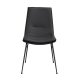 ROWICO Lowell spisebordsstol - svart skinn og svart metall