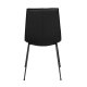 ROWICO Lowell spisebordsstol - svart skinn og svart metall