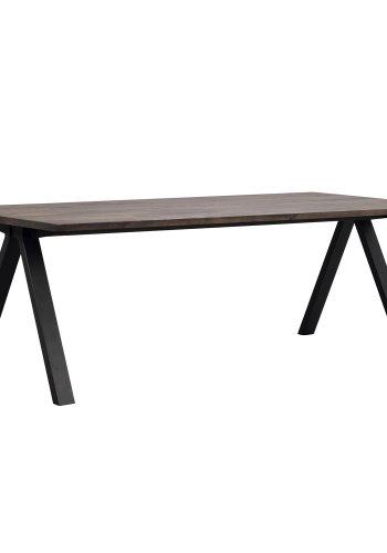 ROWICO Carradale spisebord, m. udtrk - brun eg og sort metal (220x100)