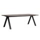 ROWICO Carradale spisebord, m. udtrk - brun eg og sort metal (220x100)