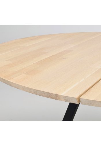 ROWICO Carradale spisebord, rund - hvidpigmenteret eg og sort metal (150)