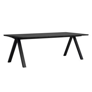 ROWICO Carradale Matbord, med Utdragsfunktion - Svart Ask och Svart Metall (220 x 100 cm)