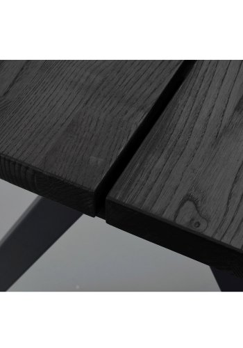 ROWICO Carradale spisebord, m. udtrk - sort ask og sort metal (220x100)