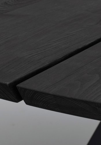 ROWICO Carradale spisebord, rund - sort ask og sort metal (150)