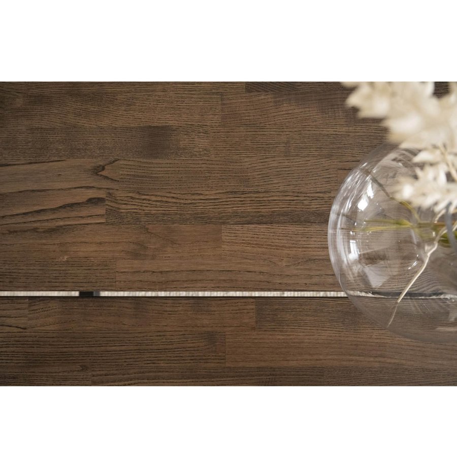 ROWICO Carradale spisebord, m. udtrk - brun eg og sort metal (220x100)