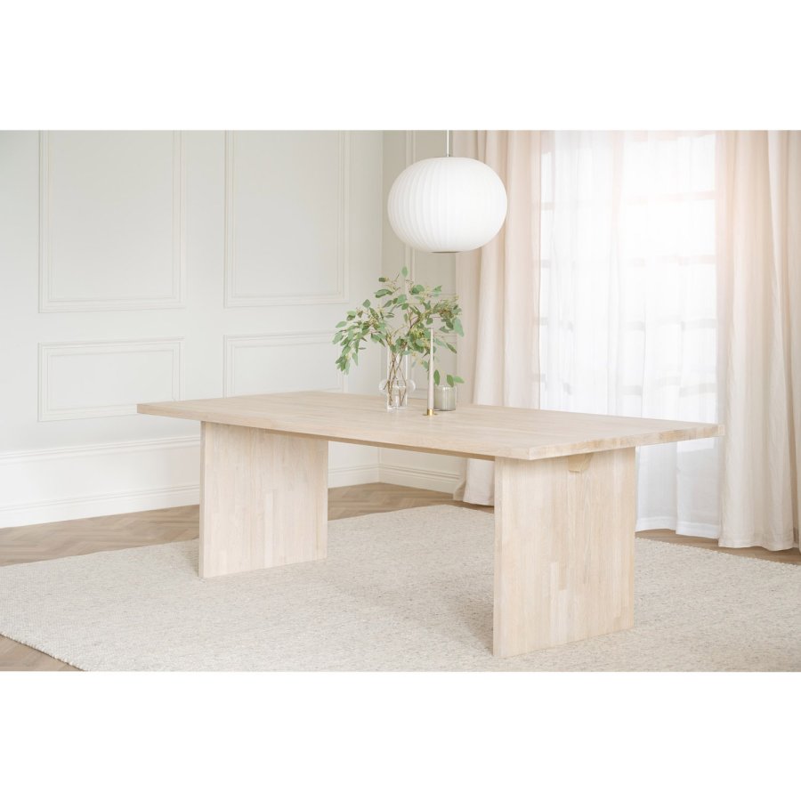 ROWICO Emmett spisebord, rektangulrt - hvitpigmentert eik (240x95)