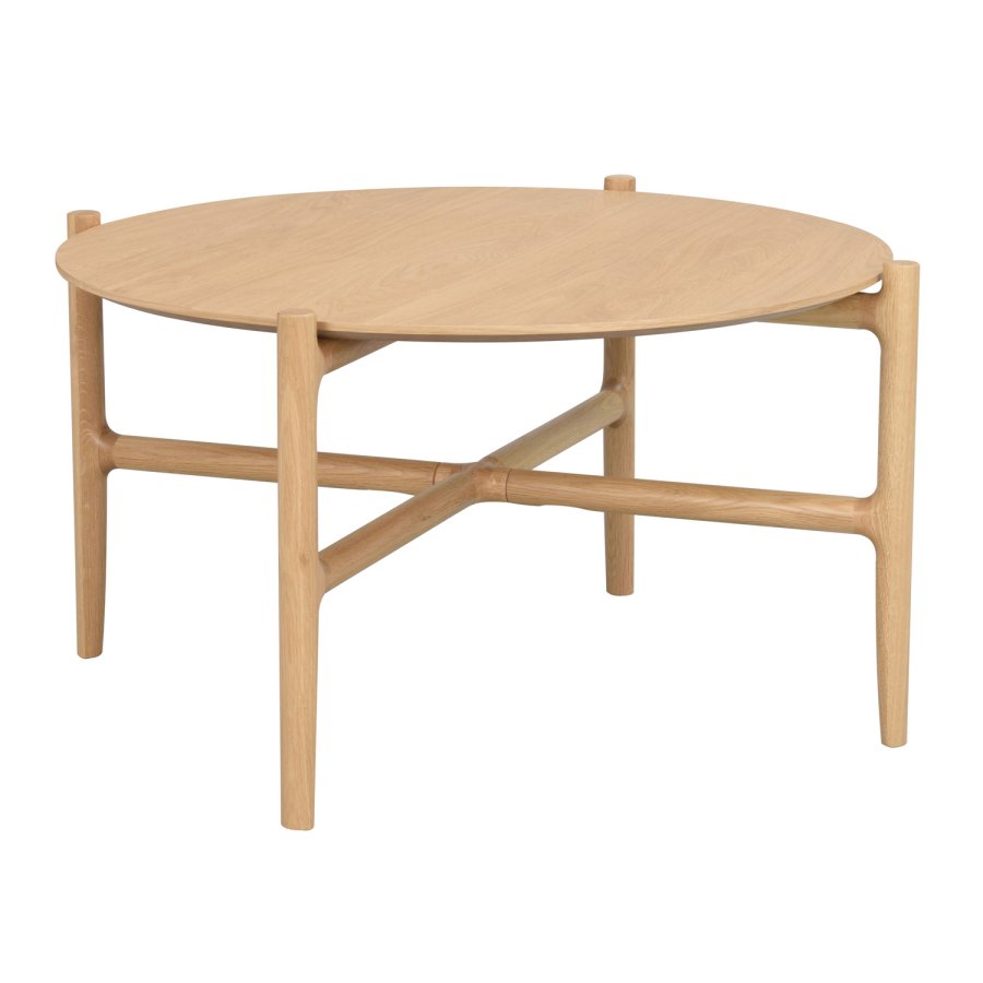 ROWICO Holton sofabord, rundt - naturlig eikefiner og eik