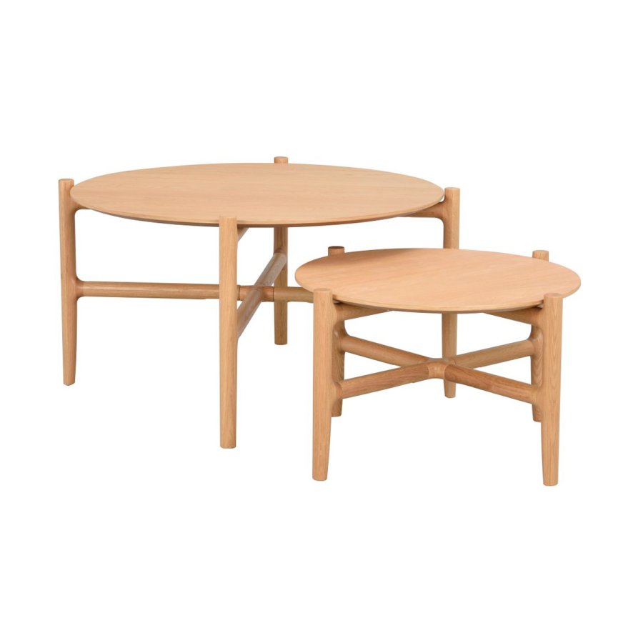 ROWICO Holton sofabord, rundt - naturlig eikefiner og eik