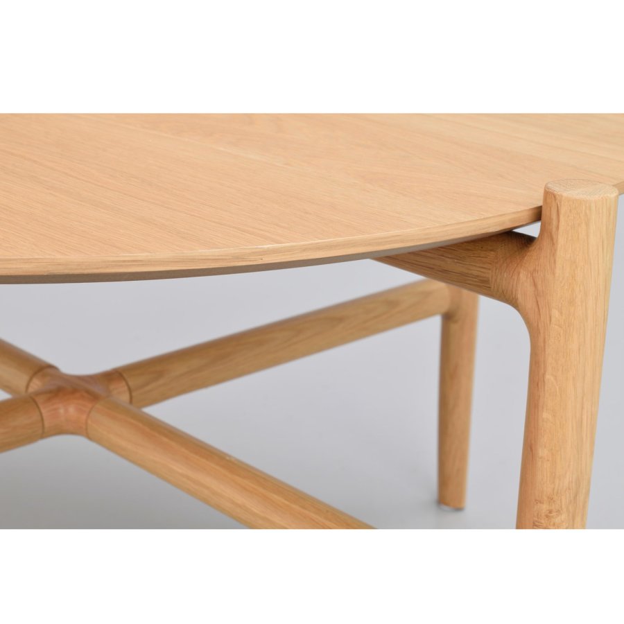 ROWICO Holton sofabord, rundt - naturlig eikefiner og eik