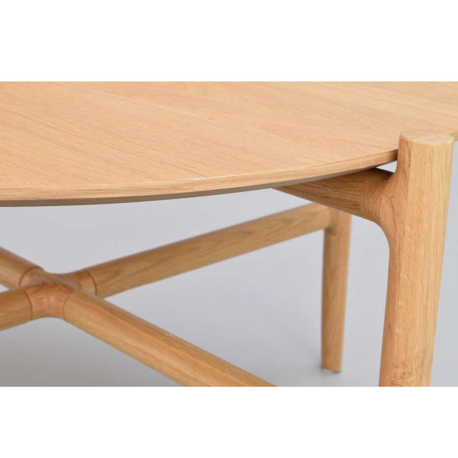 ROWICO Holton sofabord, rundt - naturlig eikefiner og eik