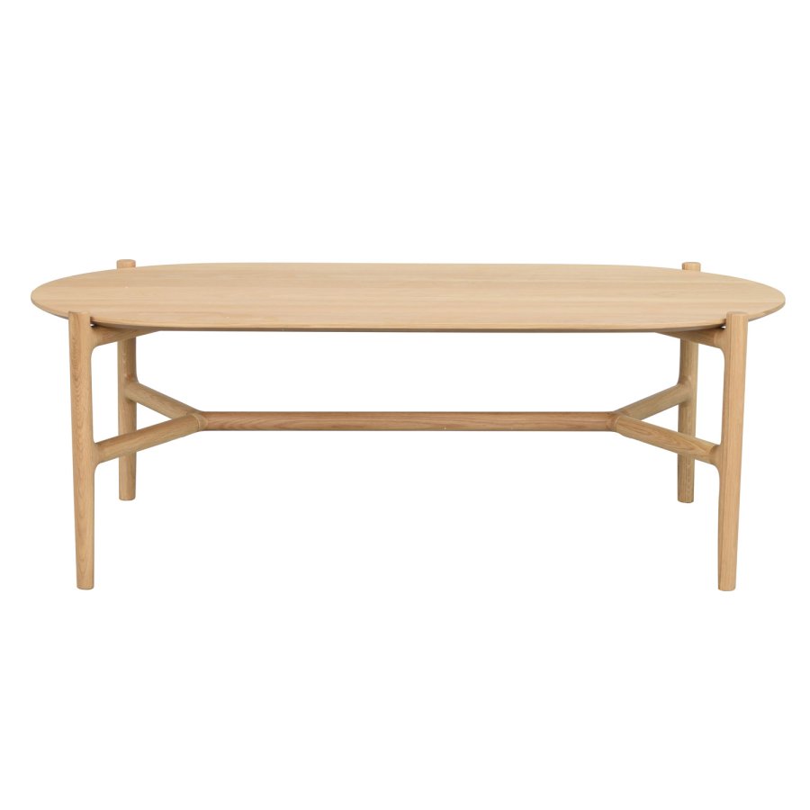 ROWICO Holton Couchtisch, oval - Eichenfurnier natur und Eiche (130x65)