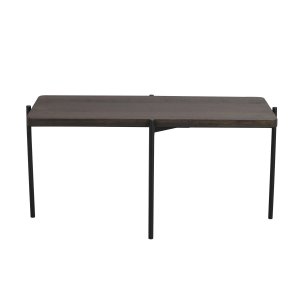 ROWICO Shelton sofabord - brun asketr og sort metal (95x50)
