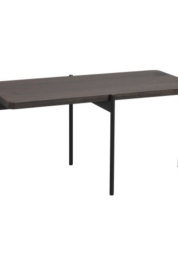 ROWICO Shelton sofabord - brun asketr og sort metal (95x50)