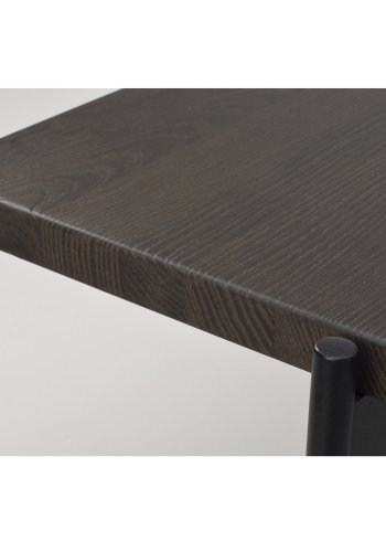 ROWICO Shelton sofabord - brun asketr og sort metal (95x50)