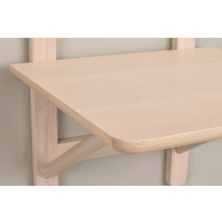 ROWICO Camrose Nachttisch, Wandmontage - weiß pigmentiertes Eichenfurnier und Eiche (40x40)