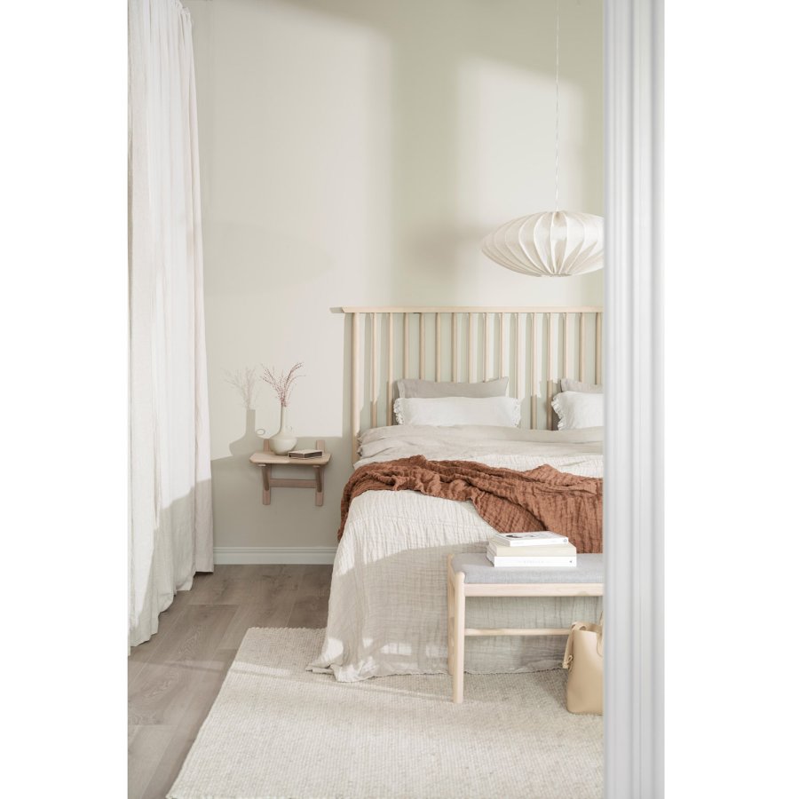 ROWICO Camrose Nachttisch, Wandmontage - weiß pigmentiertes Eichenfurnier und Eiche (40x40)