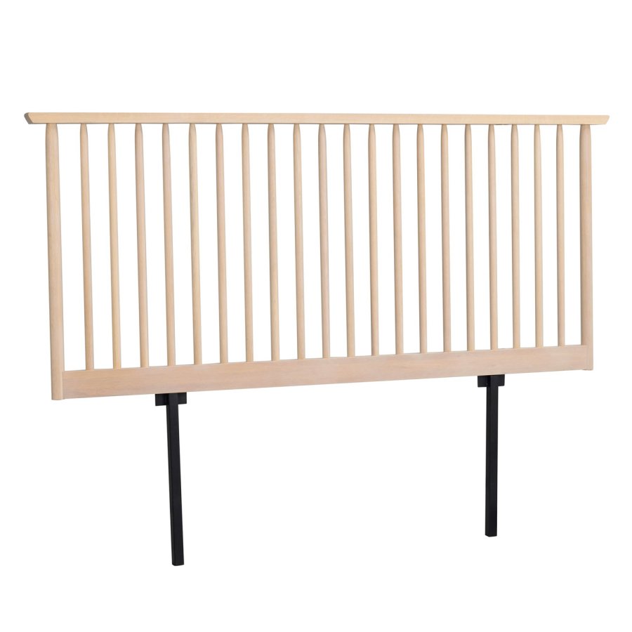 ROWICO Riggins sengegavl - hvitpigmentert eik og metall (B:194)