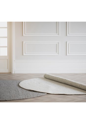 ROWICO Auckland teppe, rundt - naturlig ull (250)