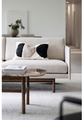 ROWICO Hammond sofabord, rektangulr - brun marmor og brun eg (135x62)