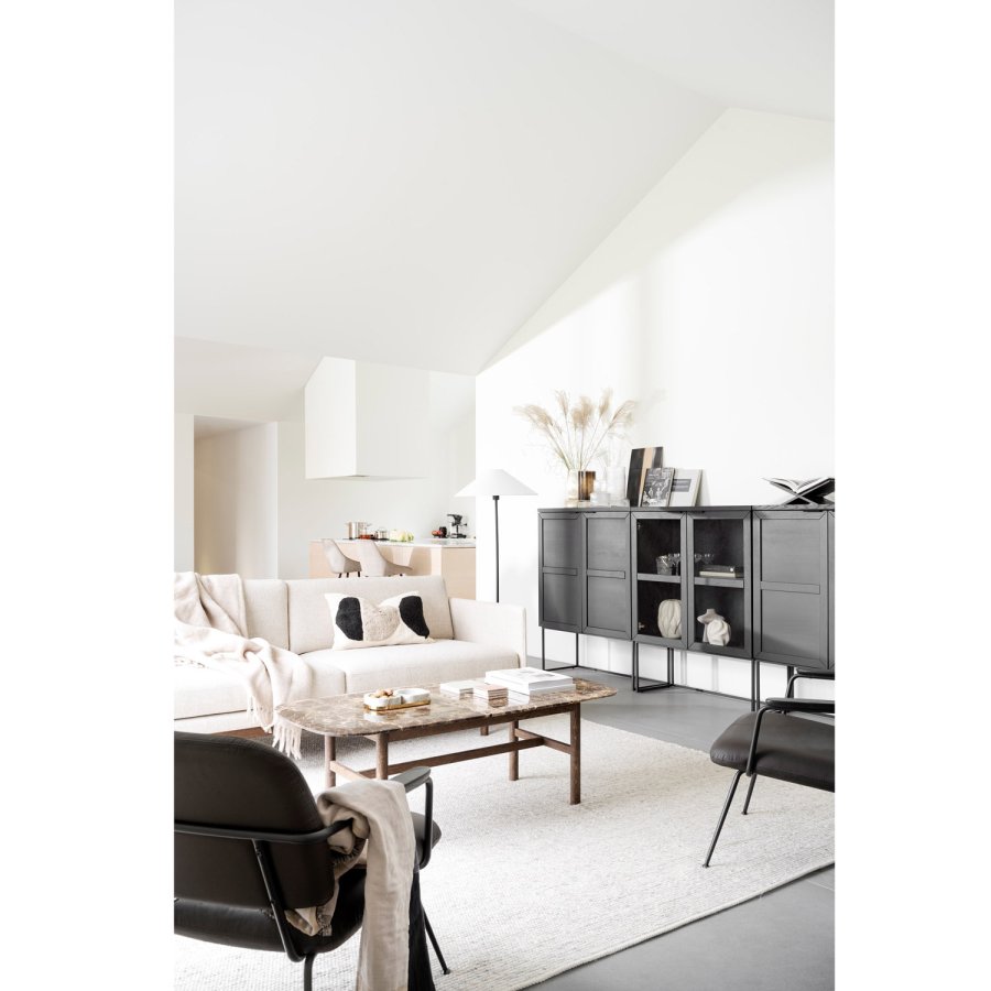 ROWICO Hammond sofabord, rektangulr - brun marmor og brun eg (135x62)