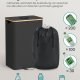 SONGMICS genbrugsbeholder til k�kken 26,4 gallon. Flaskegenbrugsbeholder, opsamlingsbeholder, til metal, plastik, papir, glas, inderpose med h�ndtag, k�kken, bl�ksort og naturlig beige RRB509B01