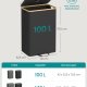 SONGMICS genbrugsbeholder til k�kken 26,4 gallon. Flaskegenbrugsbeholder, opsamlingsbeholder, til metal, plastik, papir, glas, inderpose med h�ndtag, k�kken, bl�ksort og naturlig beige RRB509B01