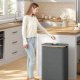 SONGMICS K&ouml;ks�tervinningsbeh�llare 26,4 gallon. Flask�tervinningsbeh�llare, uppsamlingsbeh�llare, f&ouml;r metall, plast, papper, glas, innerp�se med handtag, k&ouml;k, skiffergr� och naturbeige URRB509G01