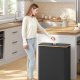 SONGMICS genbrugsbeholder til k�kken, 37 gallon. Flaskegenbrugsbeholder, opsamlingsbeholder, til metal, plastik, papir, glas, inderpose med h�ndtag, k�kken, bl�ksort og naturlig beige URRB513B01