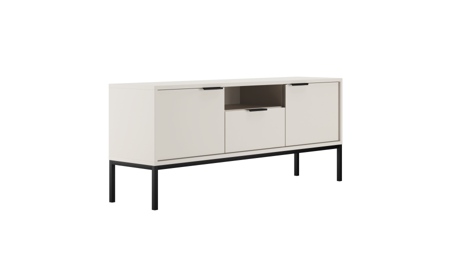 KOCOT Austin TV-Schrank 135 wei & schwarz