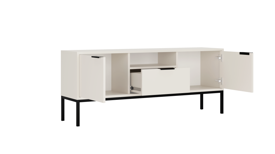 KOCOT Austin TV-Schrank 135 wei & schwarz