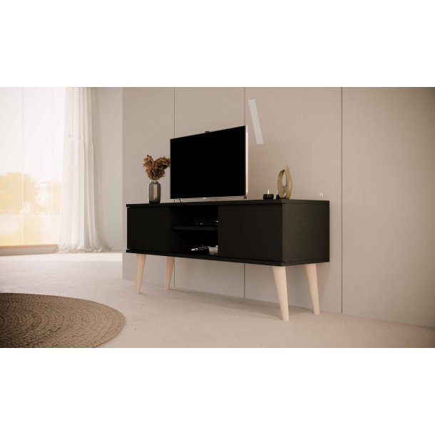 RTV Toronto TV-bord, m. 2 lger og 1 hylde - 120x35cm