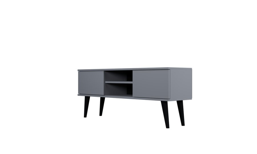 KOCOT RTV Toronto TV-bord, m. 2 drer og 1 hylle - gr bk (120x35)