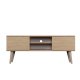 KOCOT RTV Toronto TV-bord, m. 2 drer og 1 hylle - naturlig bketre (120x35)