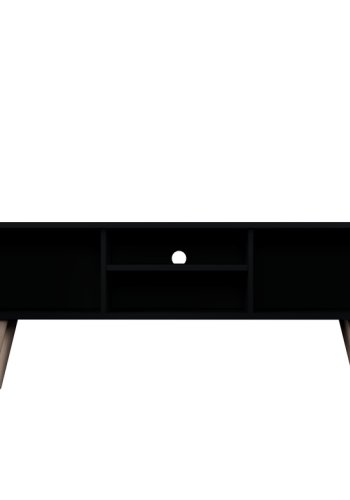 KOCOT RTV Toronto TV-bord, m. 2 drer og 1 hylle - svart bk (120x35)