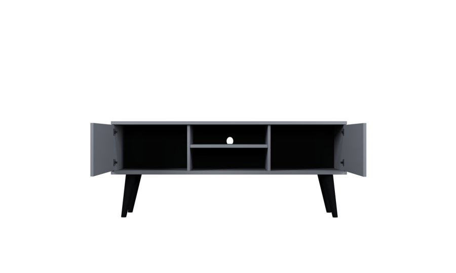 KOCOT RTV Toronto TV-bord, m. 2 drer og 1 hylle - gr bk (120x35)