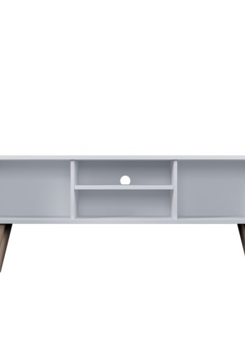 KOCOT RTV Toronto TV-bord, m. 2 drer og 1 hylle - hvit bk (120x35)