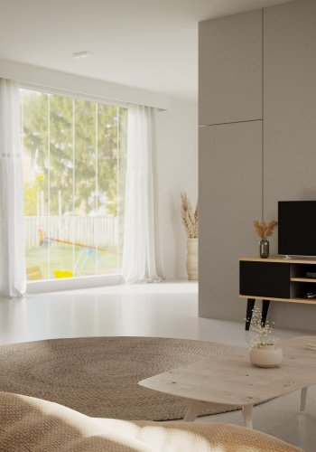 KOCOT Toronto kommode, m. 3 drer og 3 hyller - naturlig og svart bketre