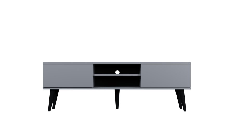 KOCOT RTV Toronto TV-bord, m. 2 drer og 1 hylle - gr bketre (160x35)