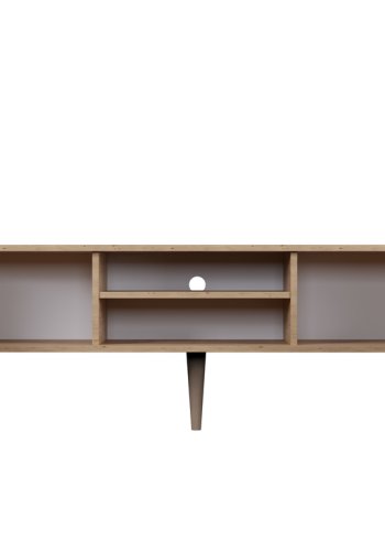 KOCOT RTV Toronto TV-bord, m. 2 drer og 1 hylle - naturlig bketre (160x35)