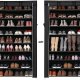 SONGMICS RXJ36H skoreol, m. st�vt�t afd�kning, 9 rum, plads til op til 40 par sko - sort fiberdug og st�l
